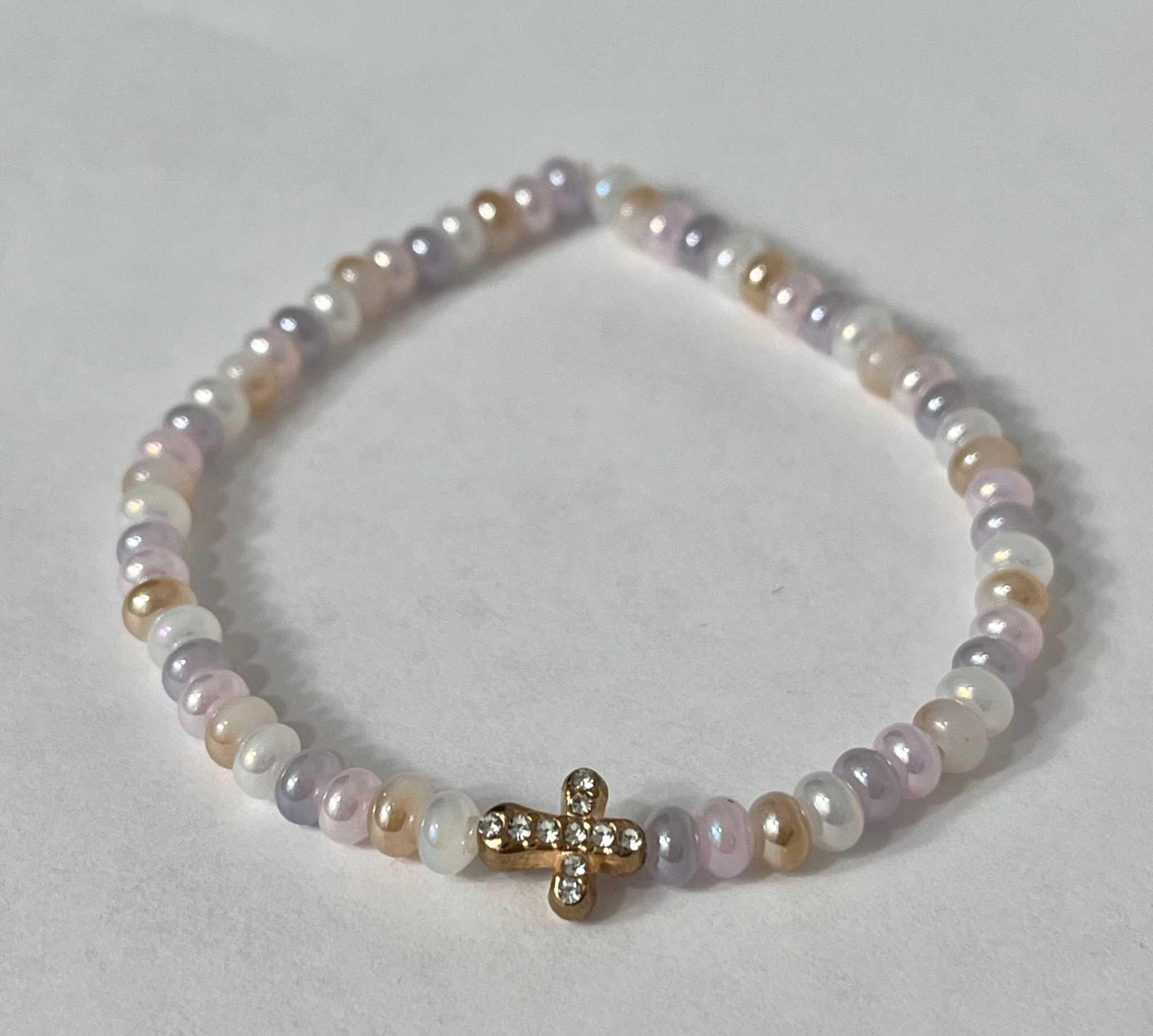 Bead Bracelet with Freshwater Shell & Pearl Beads