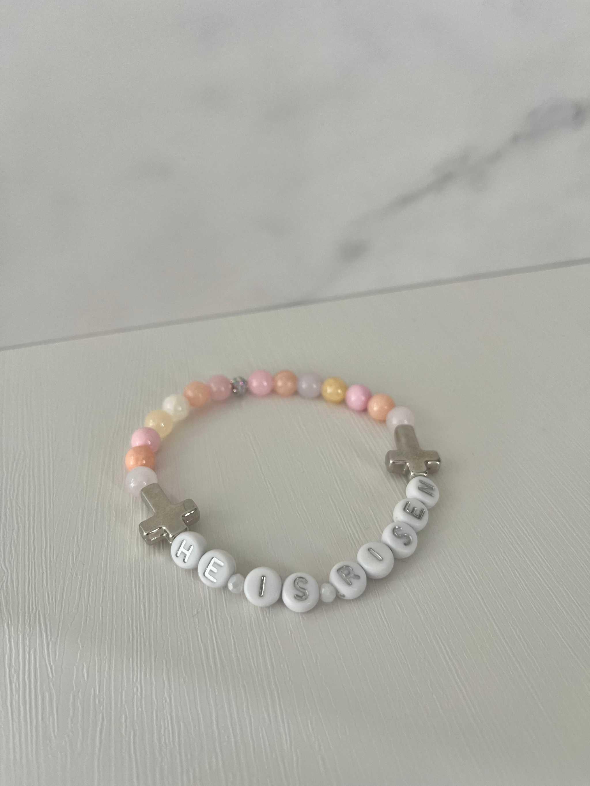 He Is Risen Bead Bracelet – Handmade Christian Jewelry Multicolored jade