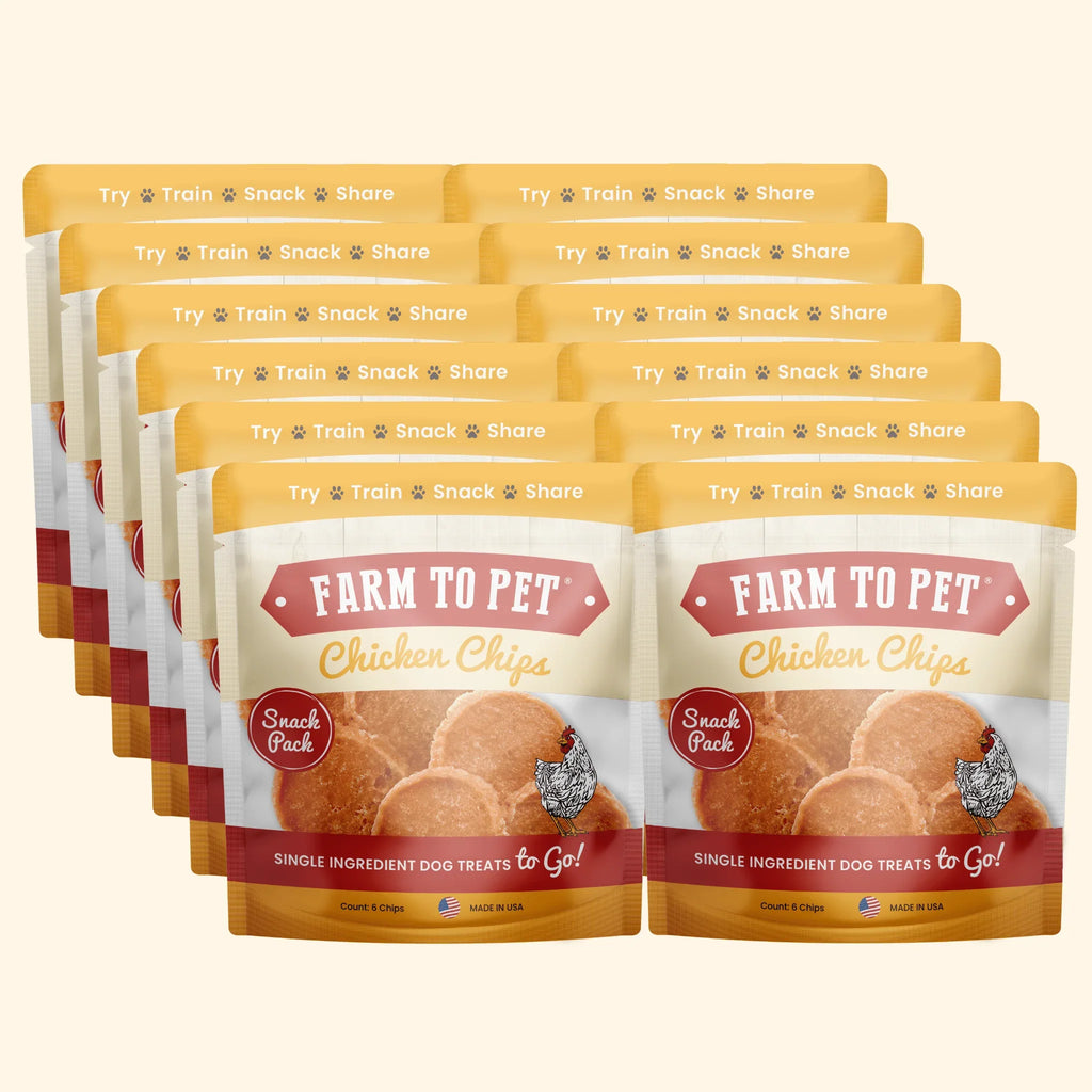 Chicken Chips Snack Pack Bundles | Dog Party Favors & Training Treats 12 Pack