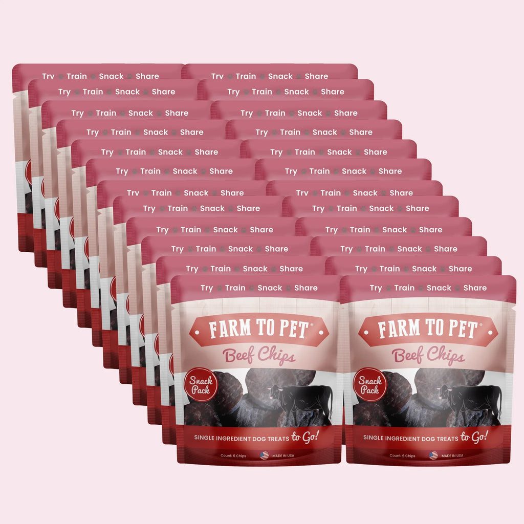 Beef Chips Snack Pack Bundles | Dog Treats for Training & Travel 24 Pack