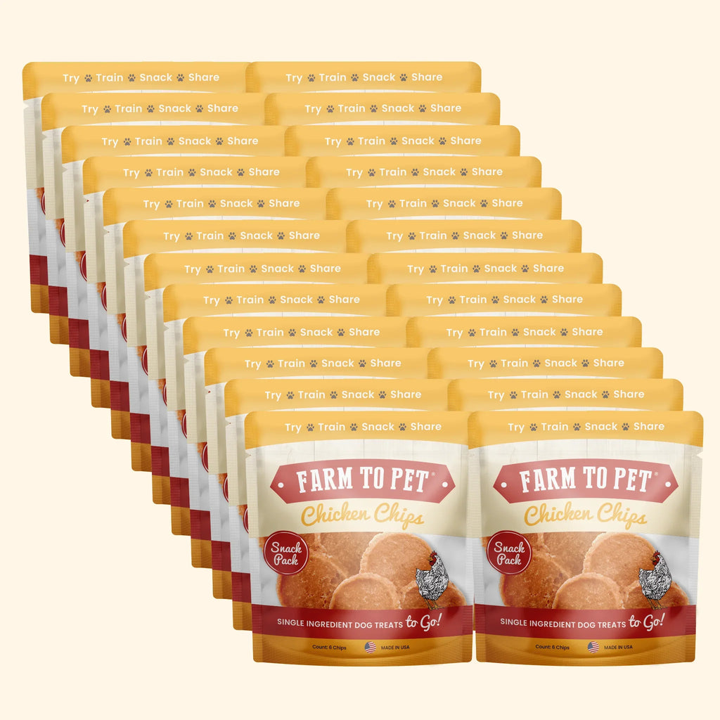 Chicken Chips Snack Pack Bundles | Dog Party Favors & Training Treats 24 Pack