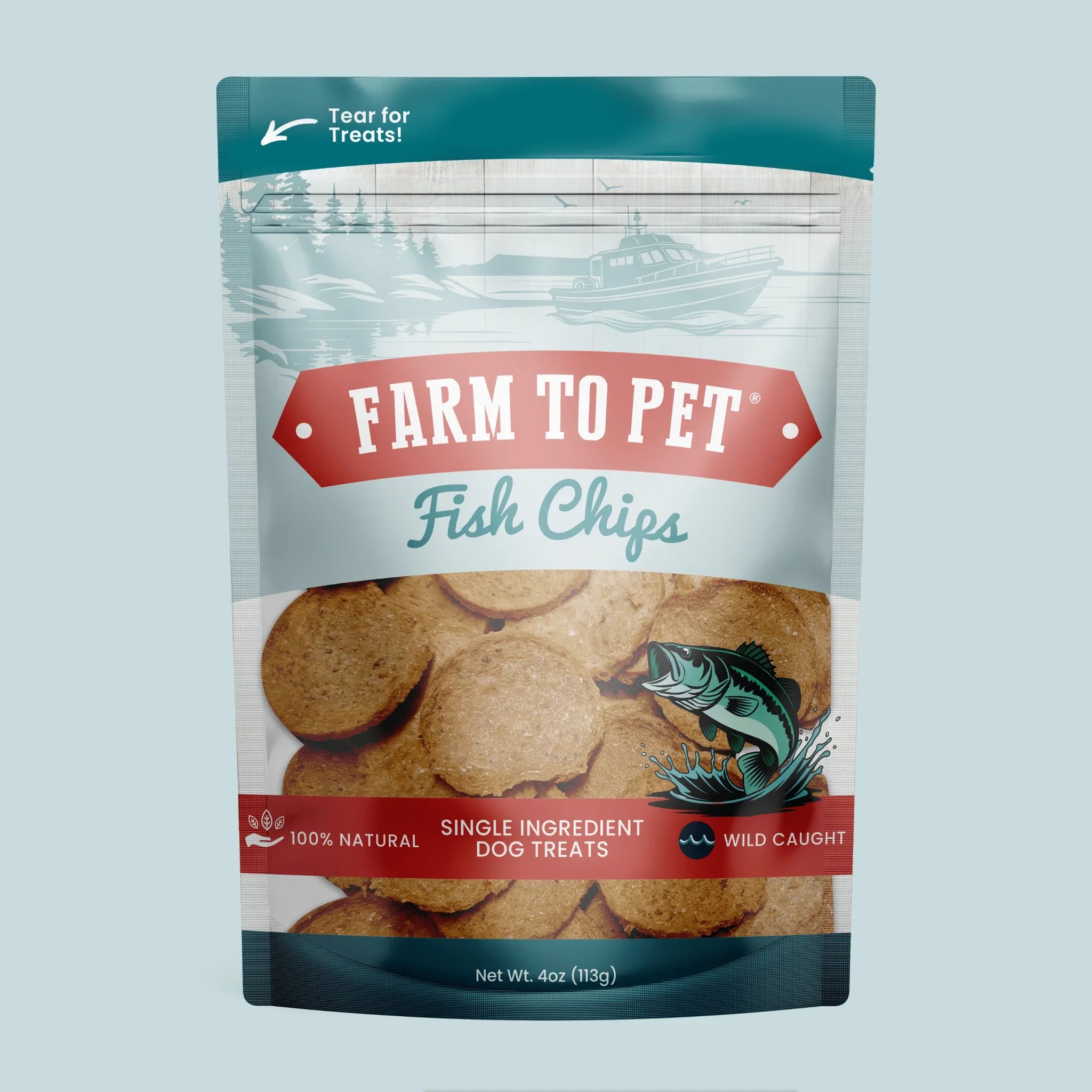 Fish Chips for Dogs | Wild-Caught Fish Dog Treats Standard 4oz