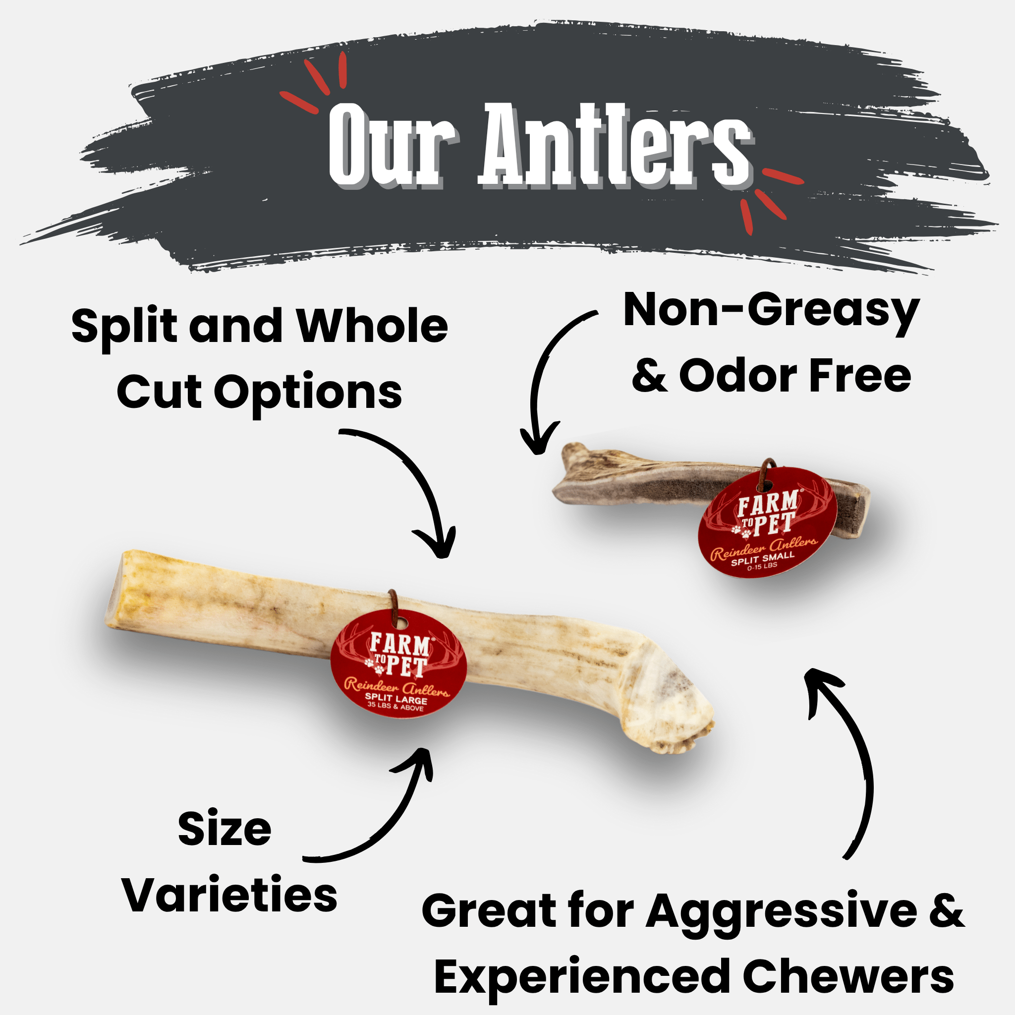 Reindeer Antler Dog Chews | Organic Chews for Dogs