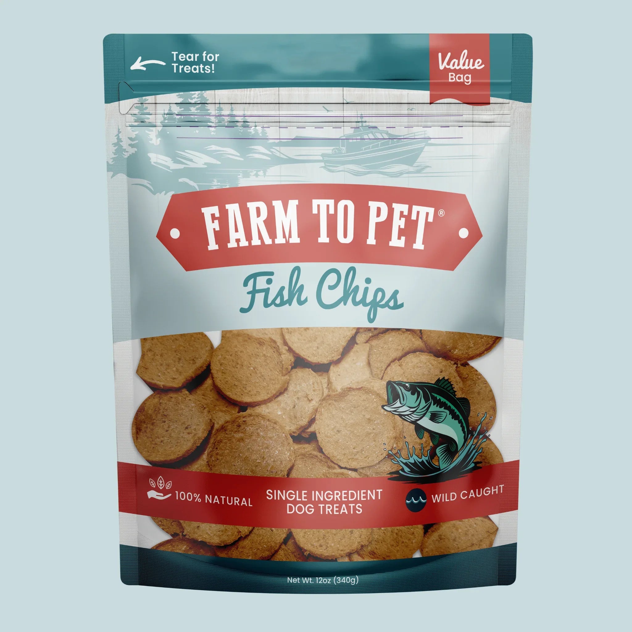 Fish Chips for Dogs | Wild-Caught Fish Dog Treats Value 12oz
