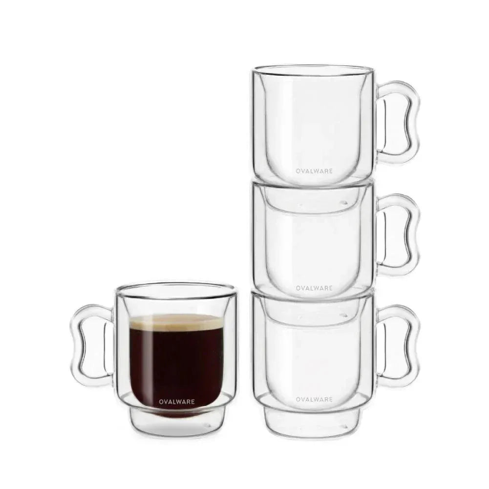 Double Wall Espresso Cups - 120ml/4oz Set of 4