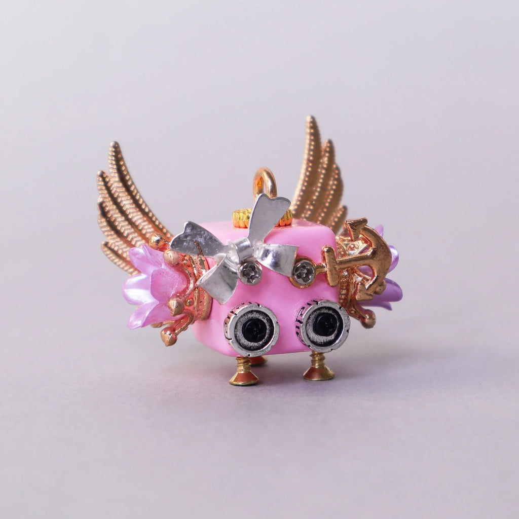 Handcrafted Wooden Bot Necklace, Keychain, or Mini Decor Aethera