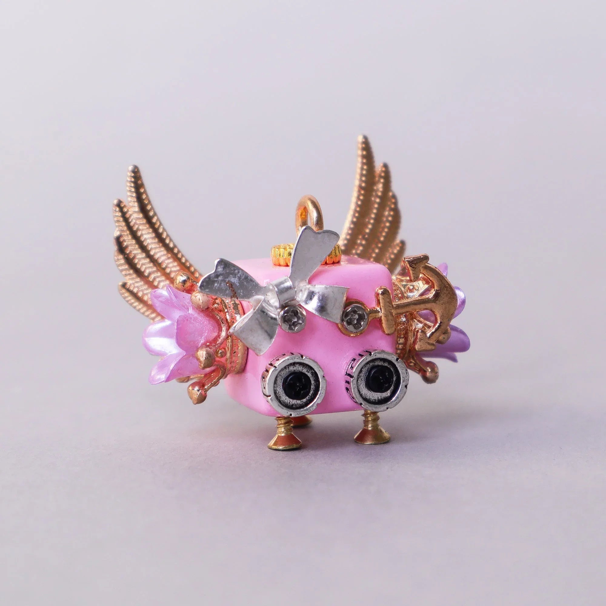 Handcrafted Wooden Bot Necklace, Keychain, or Mini Decor Aethera