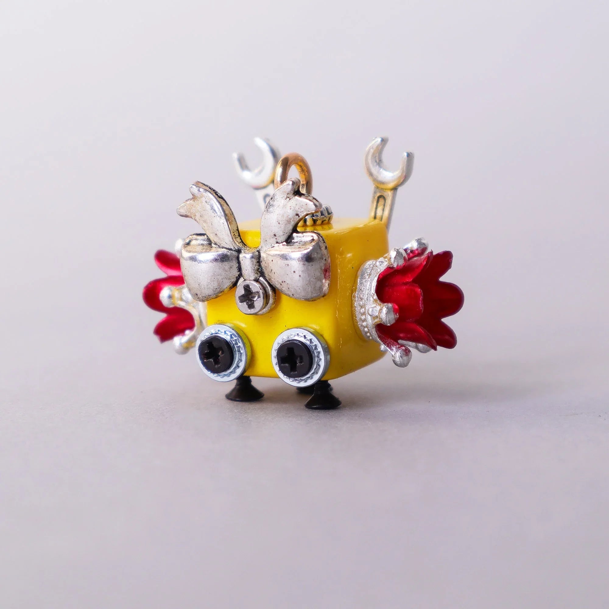 Handcrafted Wooden Bot Necklace, Keychain, or Mini Decor Moxo