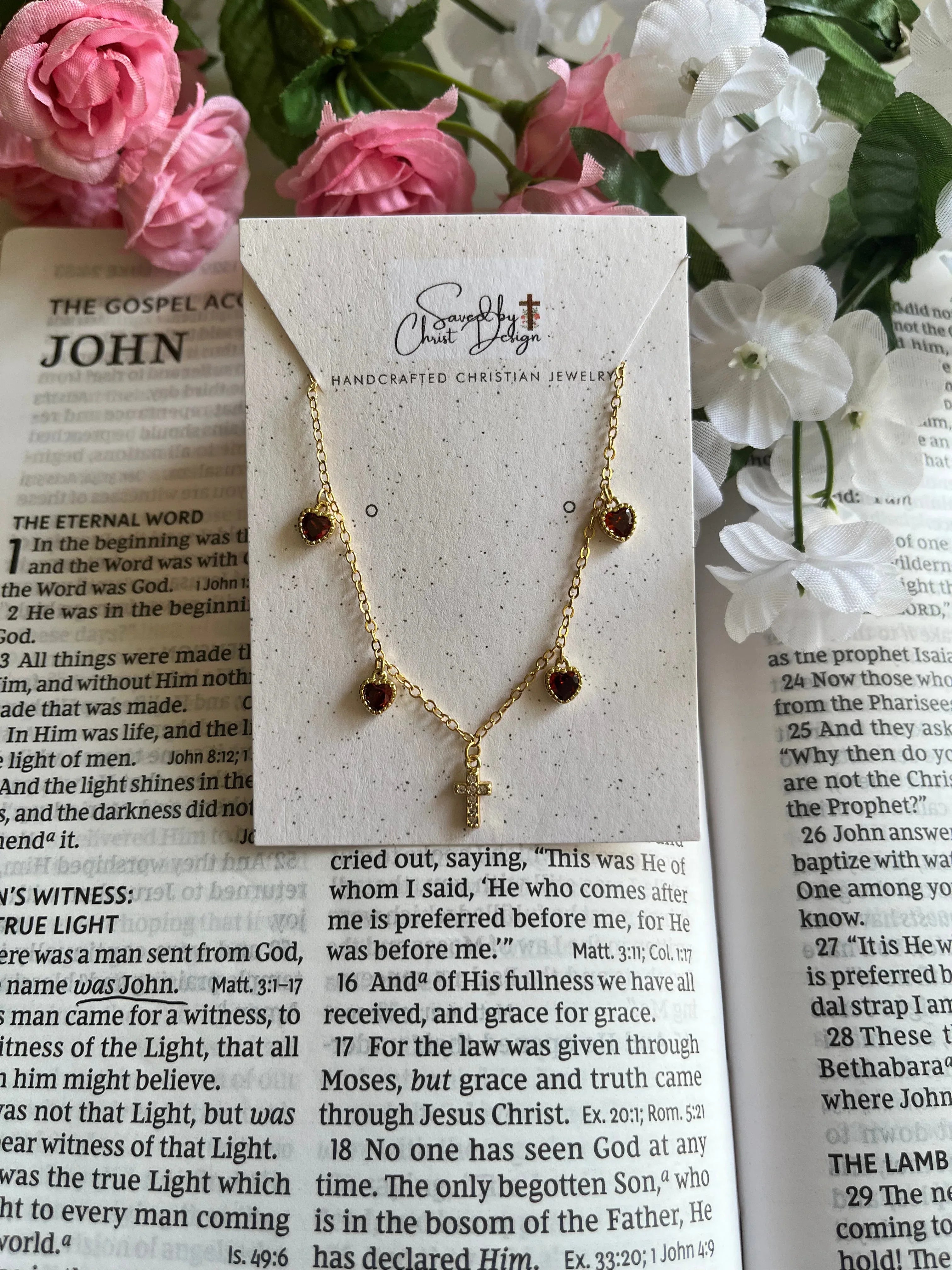 Everlasting Love Gold Necklace – 16K Chain 18K Gold Heart Cross