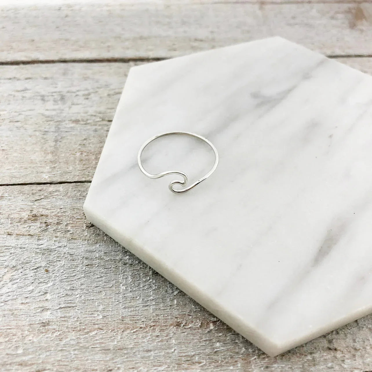 Sterling Silver Wave Ring – Ocean-Inspired Minimalist Band (Sizes 6, 7, 8)