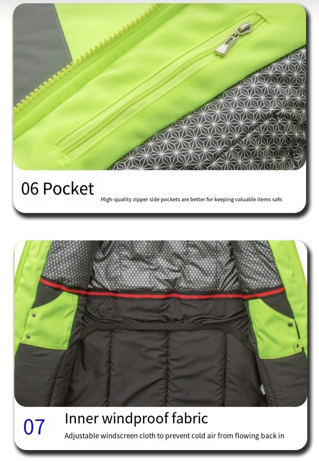 LITEGUEST USB Heated Reflective Waterproof Work Jacket For Winter