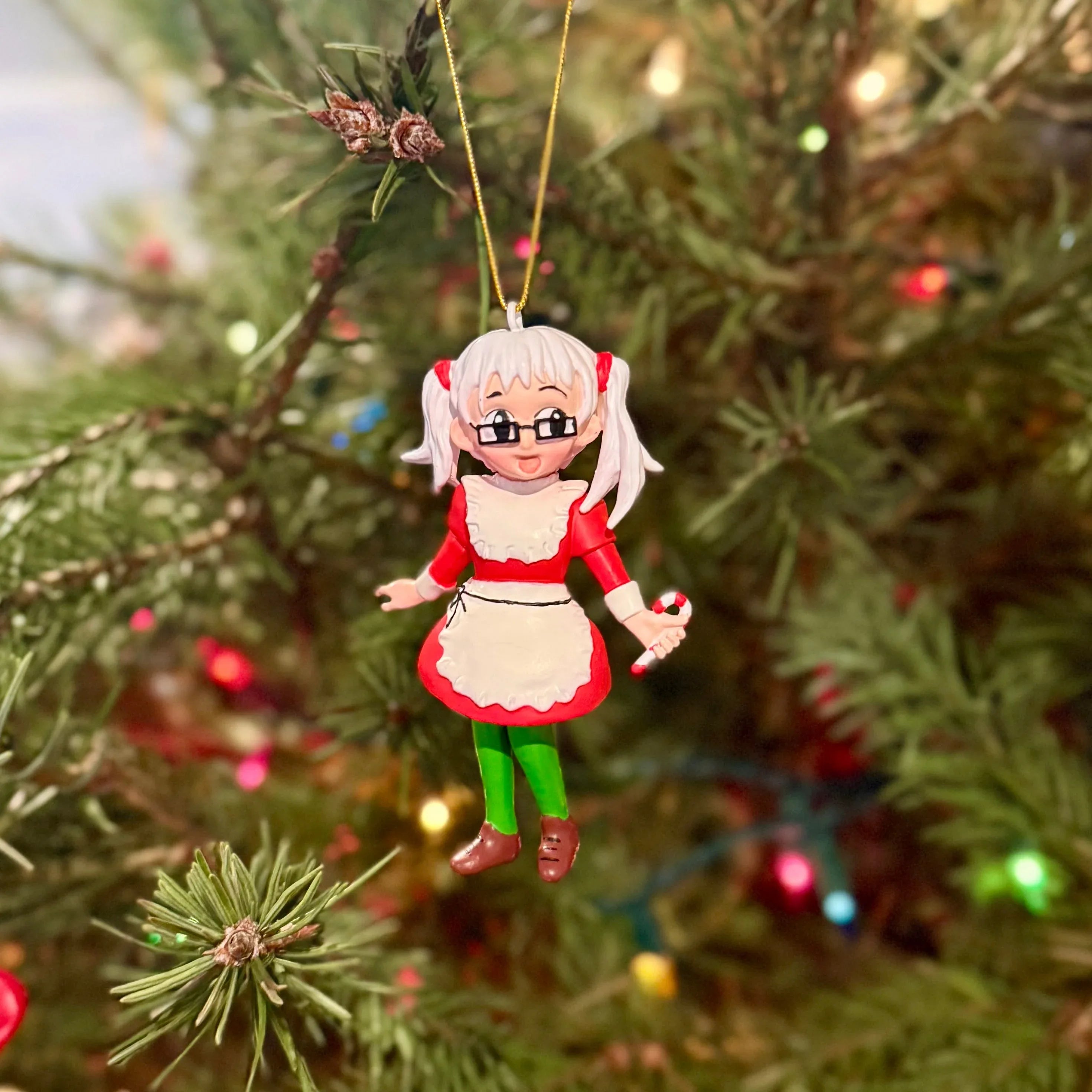 Anime Mrs. Claus Christmas Cartoon Character Ornament