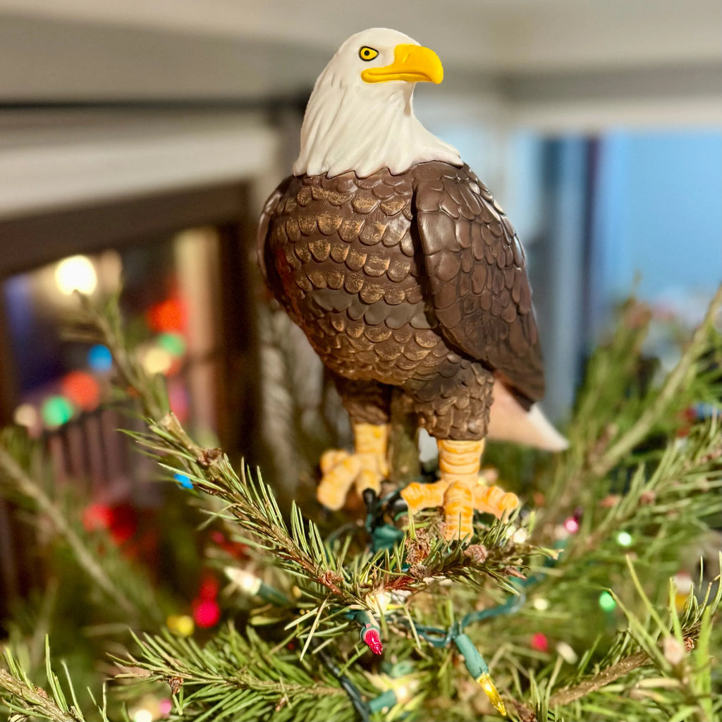 Bald Eagle Christmas Tree Topper - 10" Patriotic Holiday Decoration