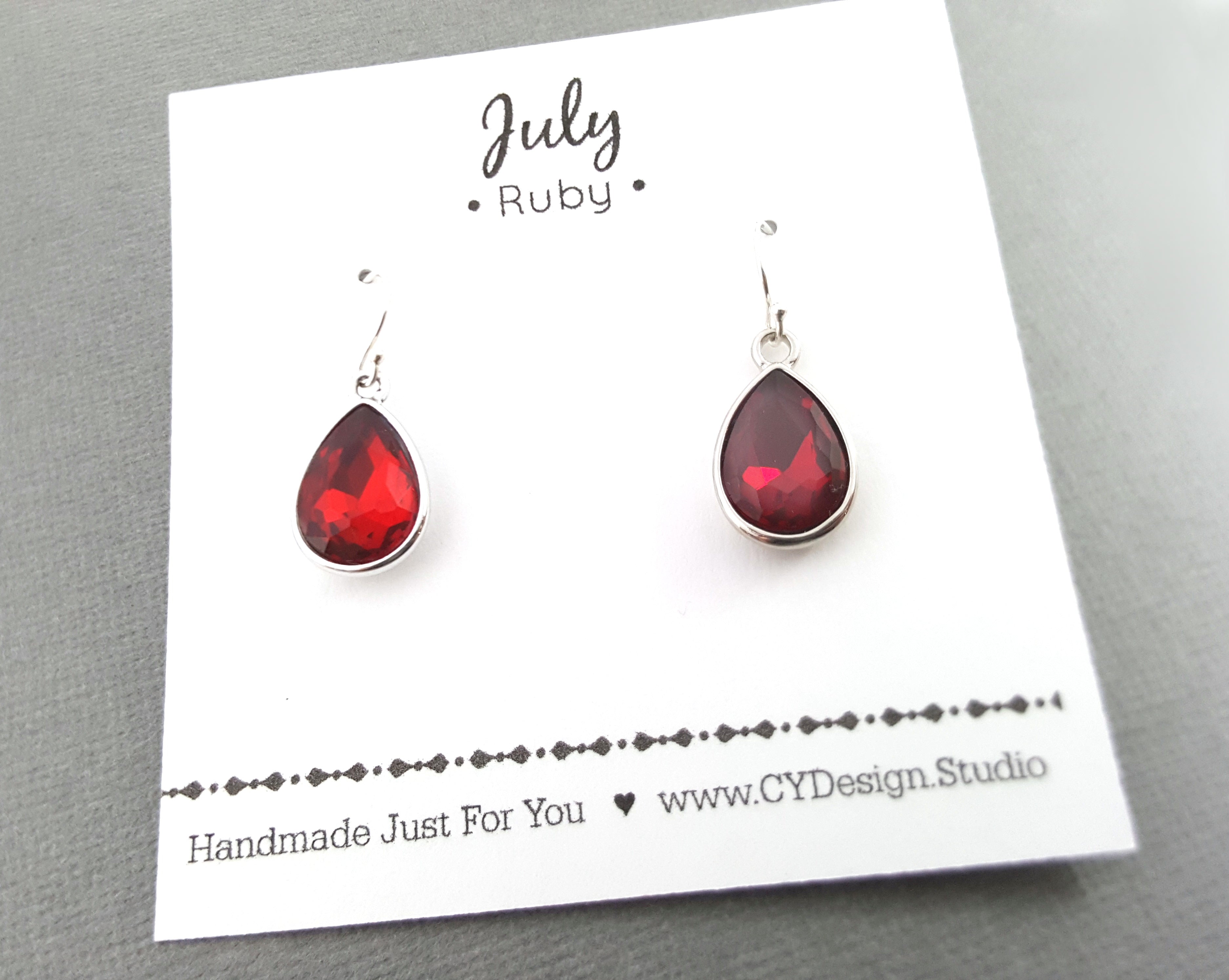 July Birthstone Earrings - Crystal Teardrop Earrings