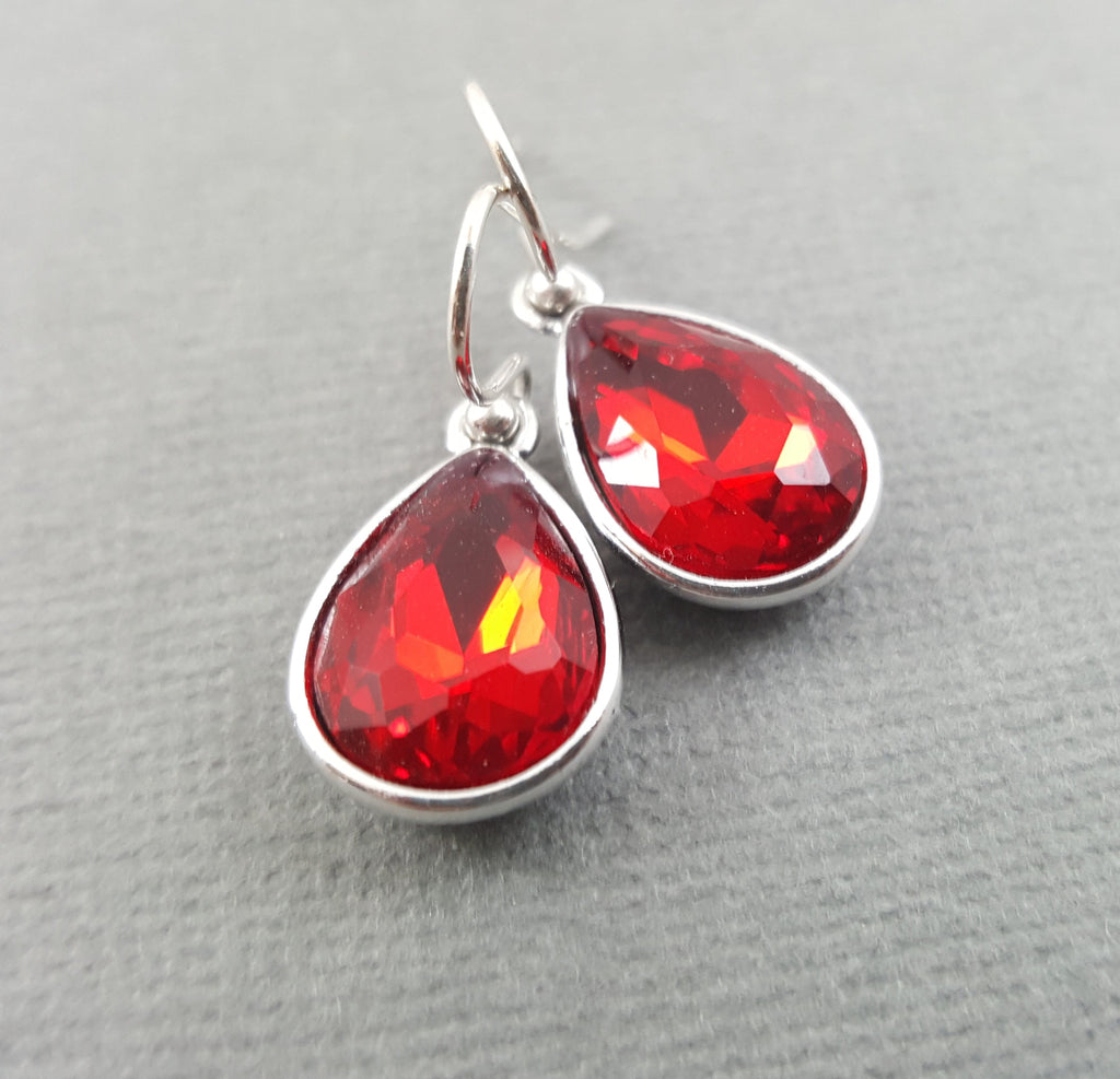 July Birthstone Earrings - Crystal Teardrop Earrings