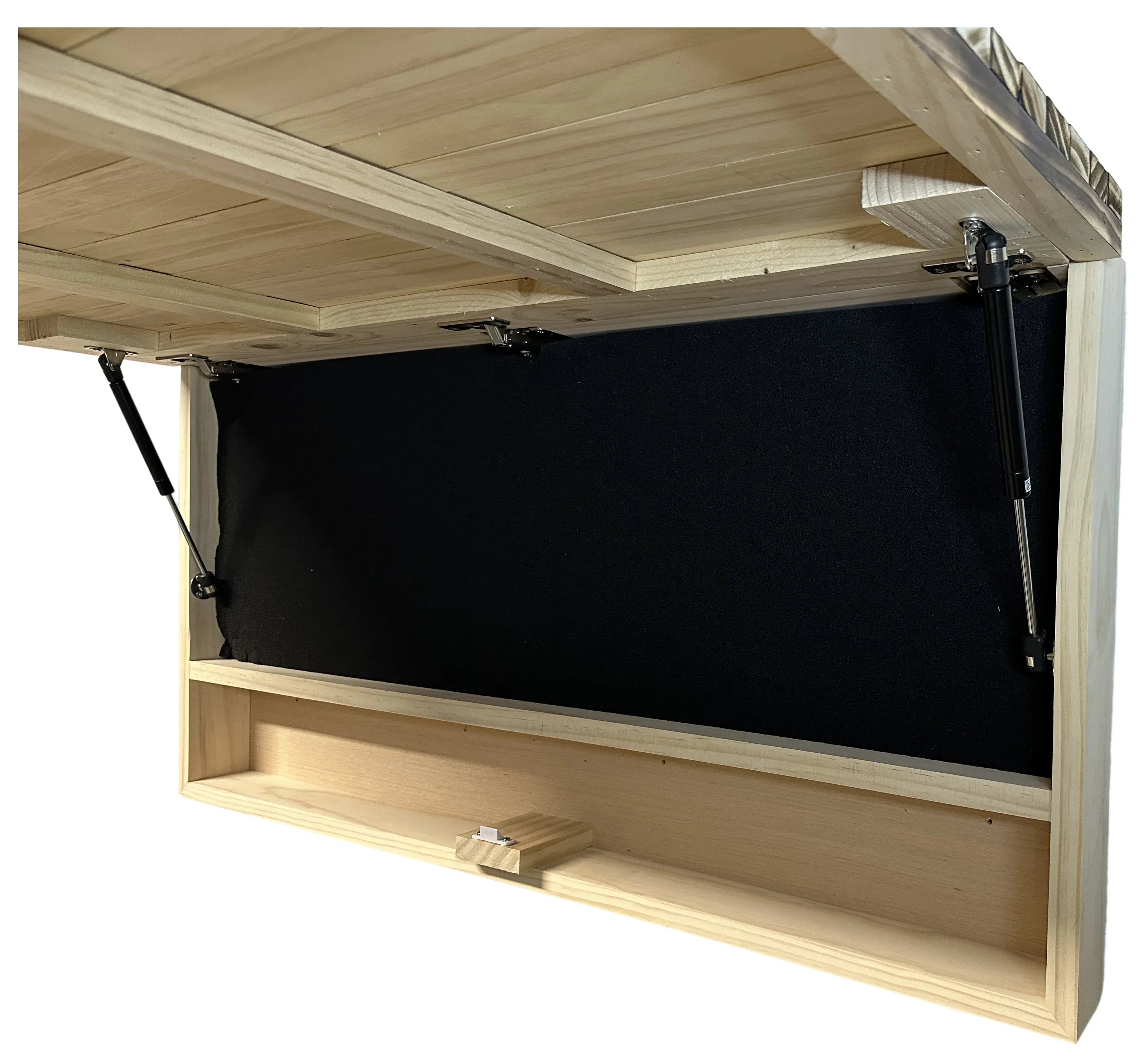 Rustic American Flag Hidden Gun Storage Cabinet Burnt Wood and Red Mahogany