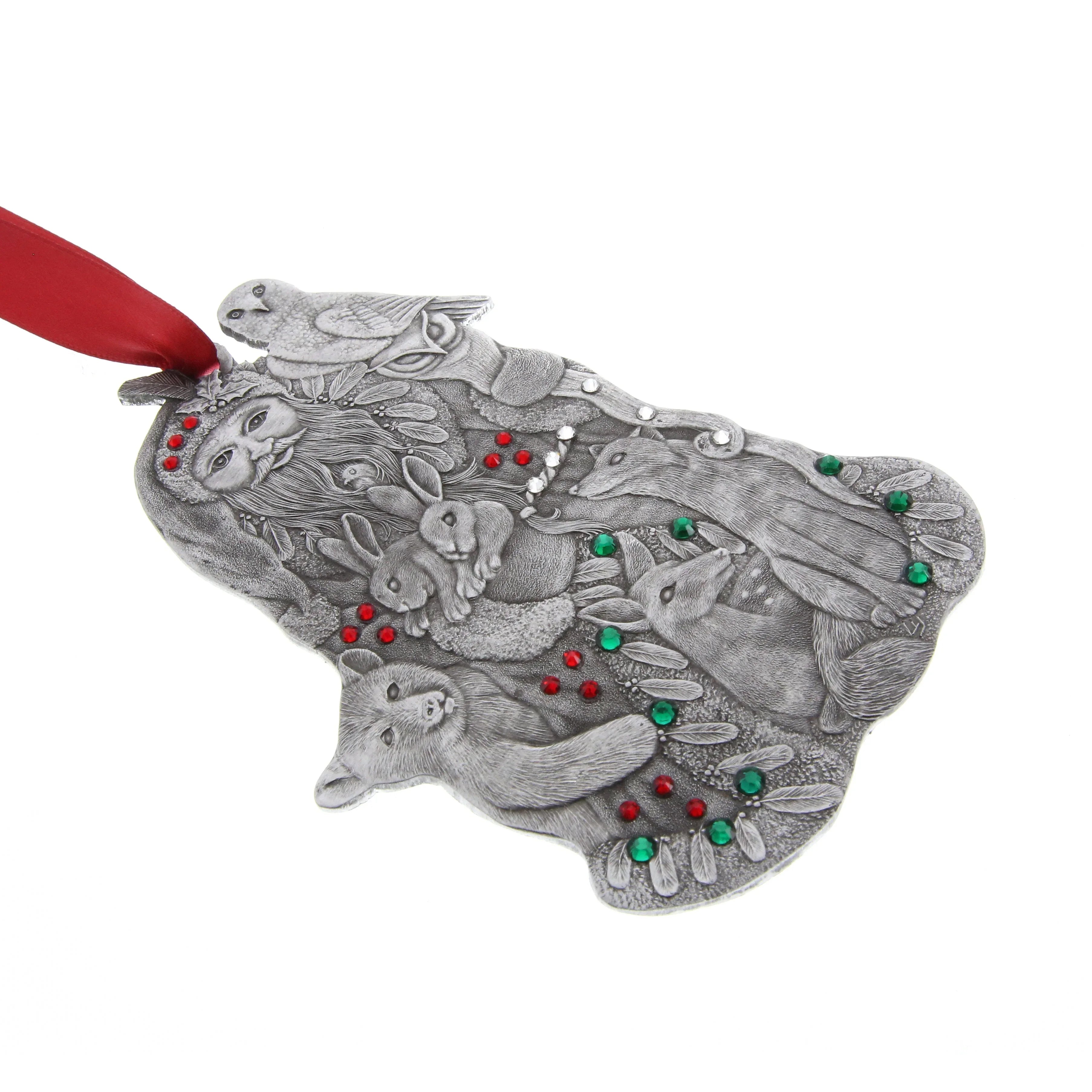 Woodland Santa Ornament (Aluminum)
