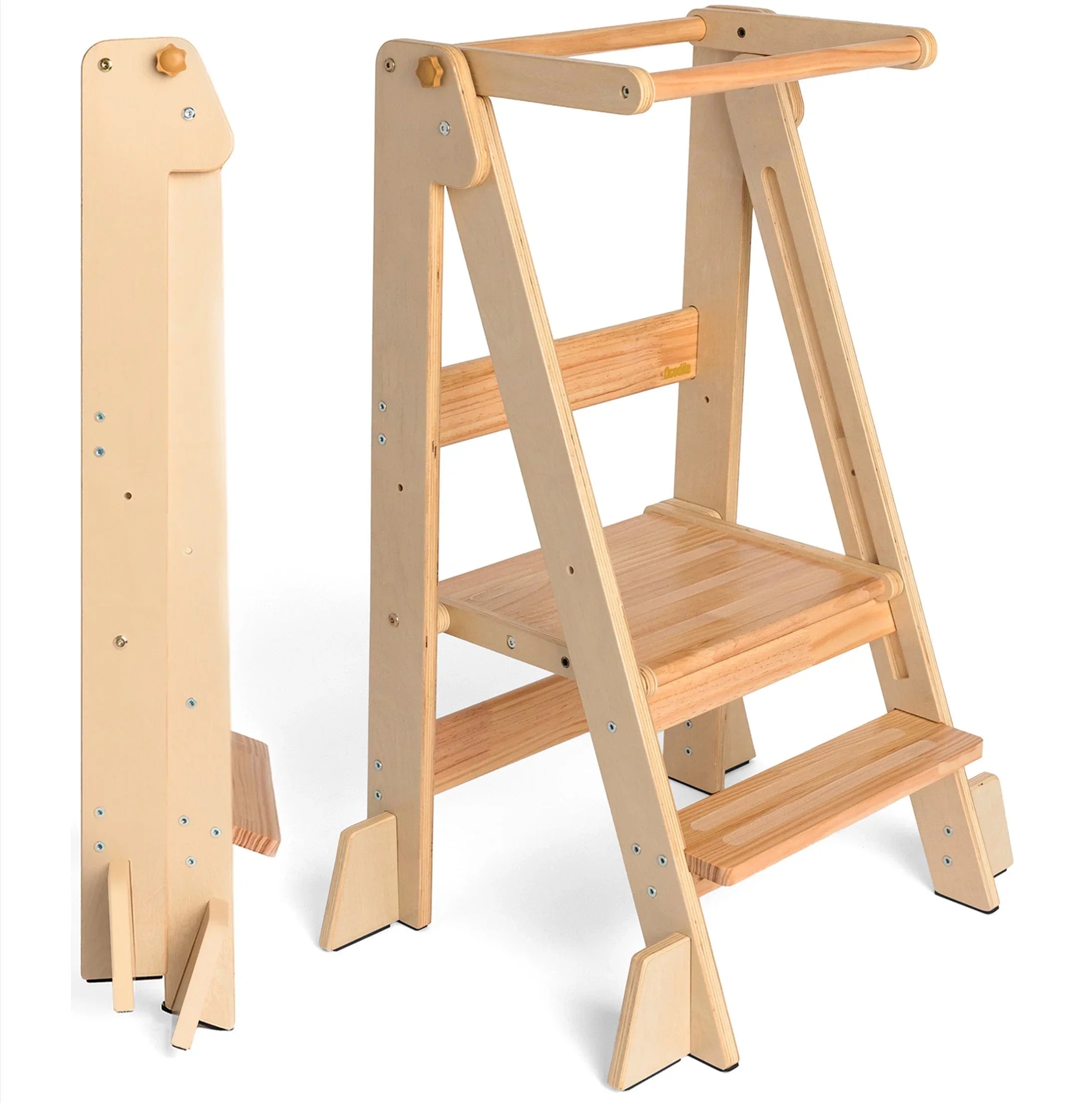 Foldable Kitchen Tower Varnished