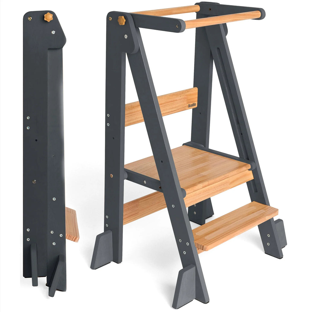 Foldable Kitchen Tower Gray