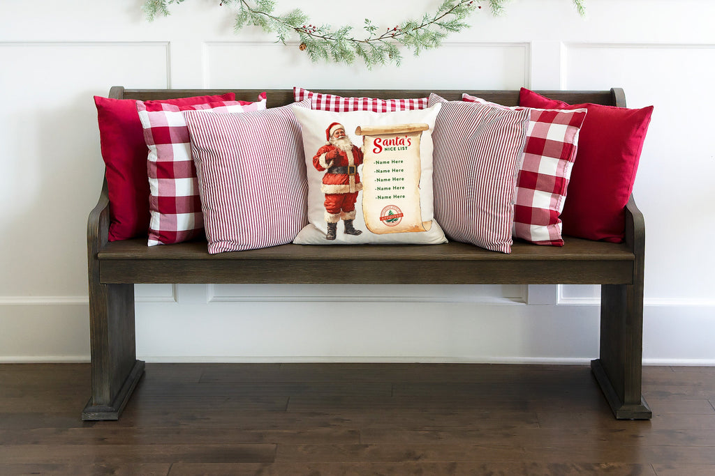Santa's Nice List(Customizable) Pillow Cover 18x18