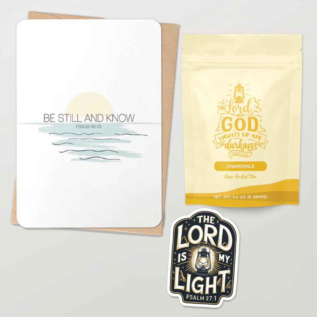 Christian Gift Set – Peace & Reflection (Psalm 46:10 + Psalm 27:1)