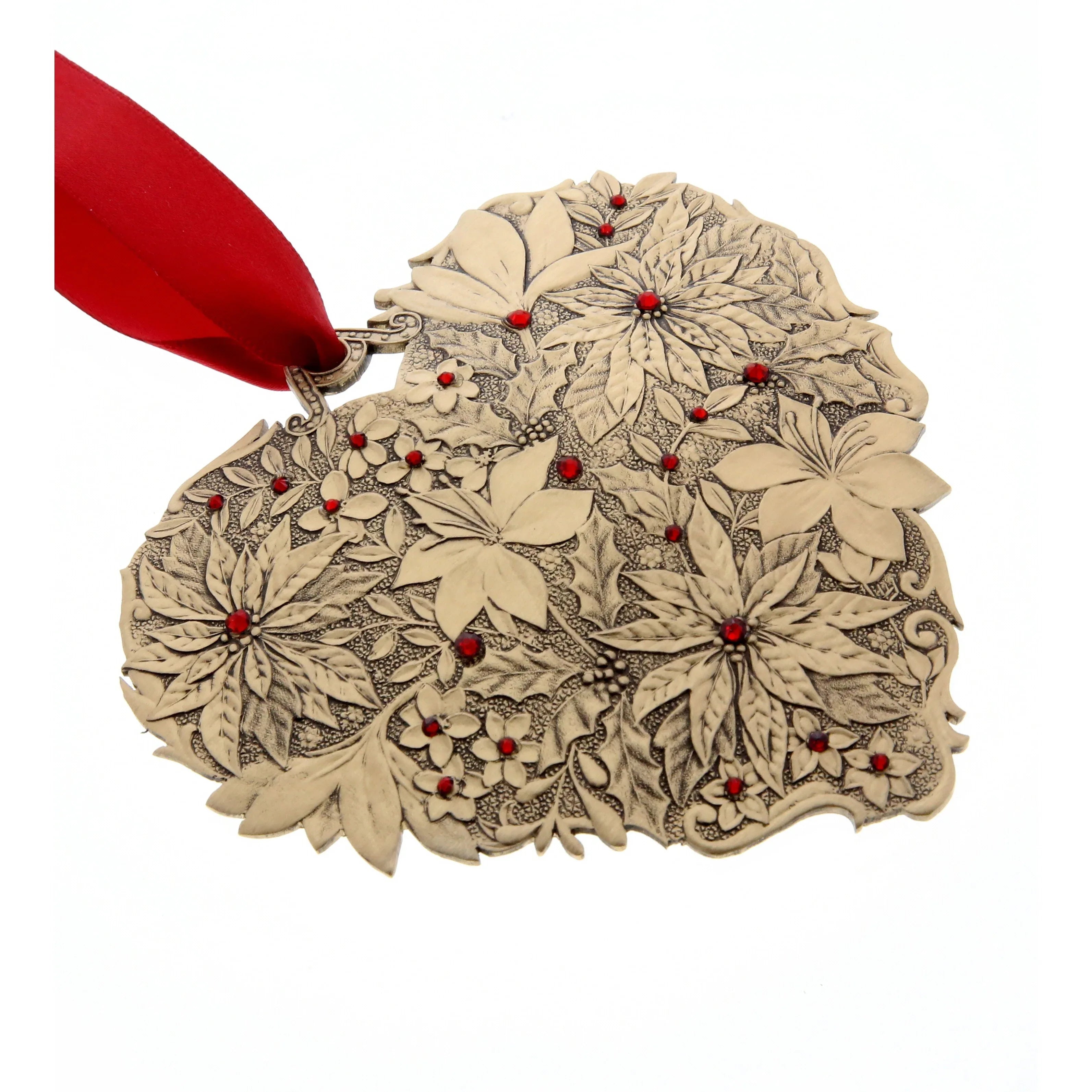 Seasons of Love- Winter Floral Heart Ornament (Bronze)