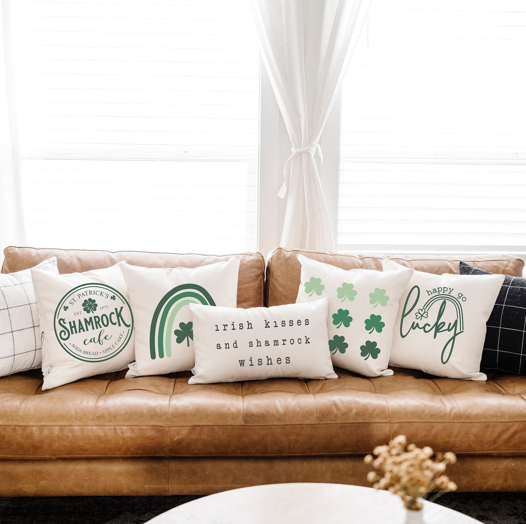 9 Shamrocks- 18x18 inch St Patrick's Day Pillow Cover