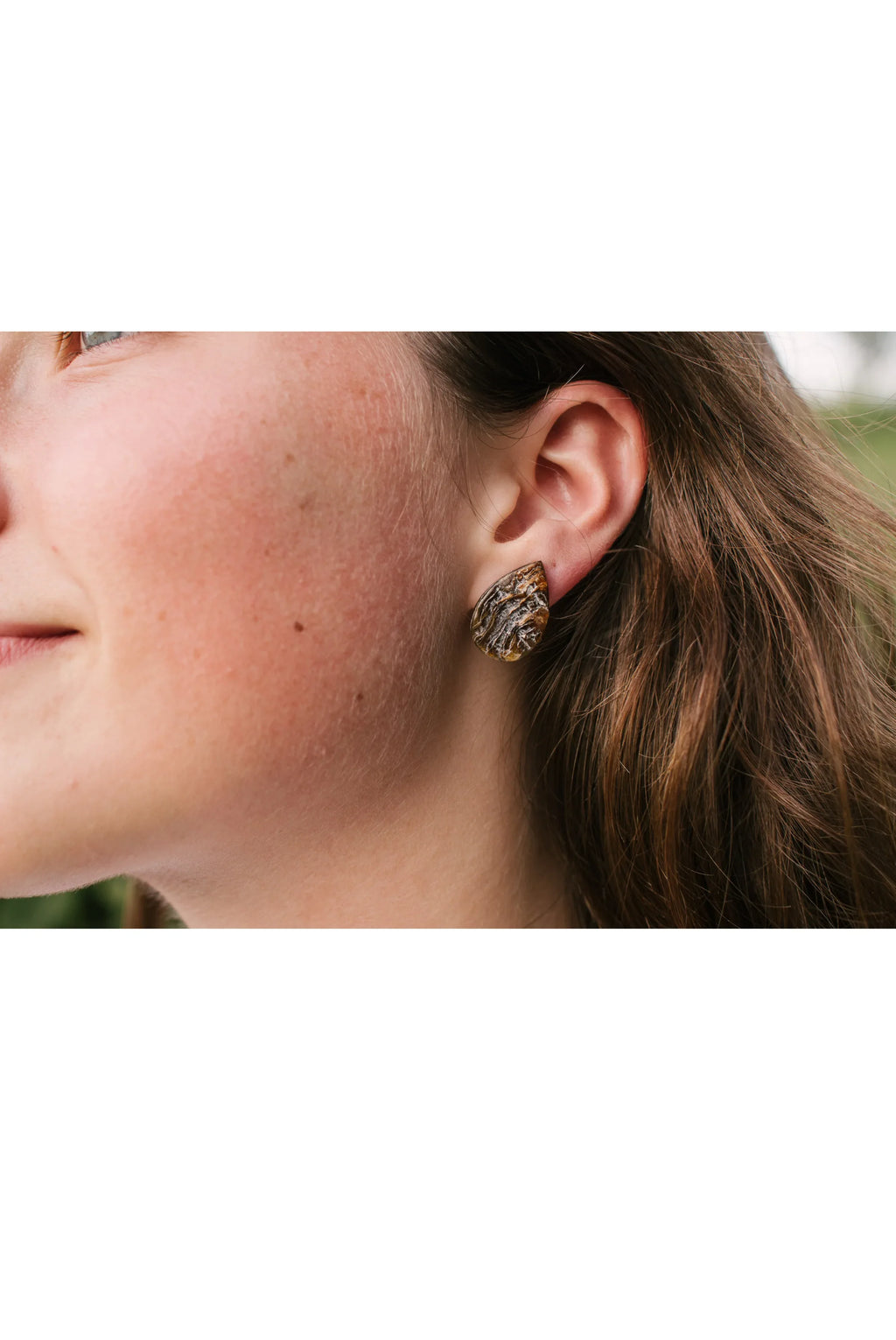 Teardrop Horn Post Earring