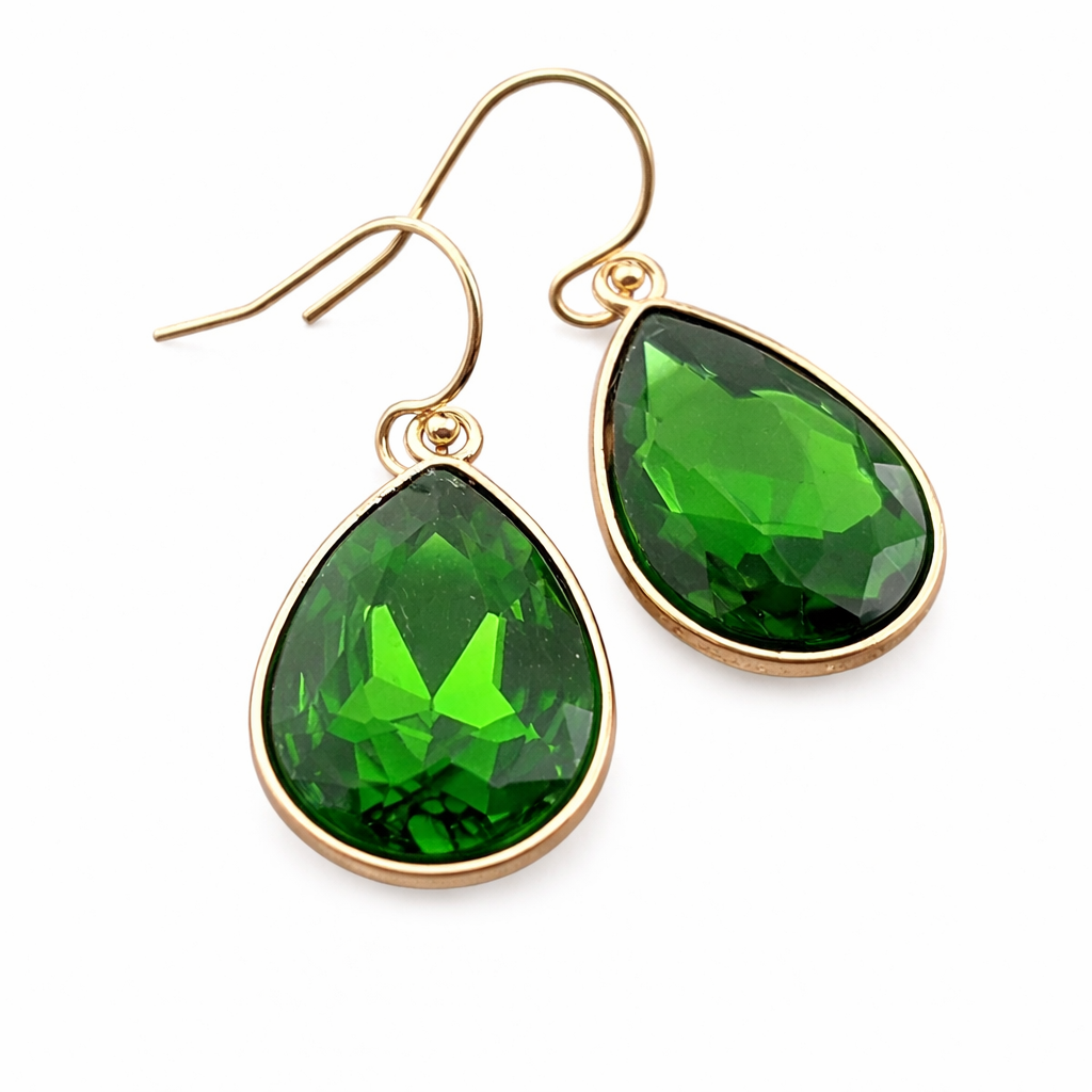 August Birthstone Peridot Teardrop Earrings – Handcrafted Sparkling Crystal in 14K Gold-Filled on Hypoallergenic Ear Wires