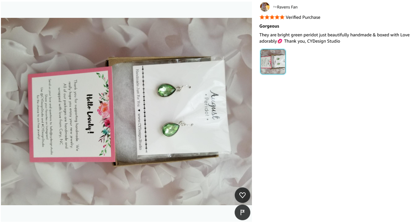 August Birthstone Earrings – Peridot Crystal Teardrop Earrings, Sterling Silver Ear Wires, Handmade Gift