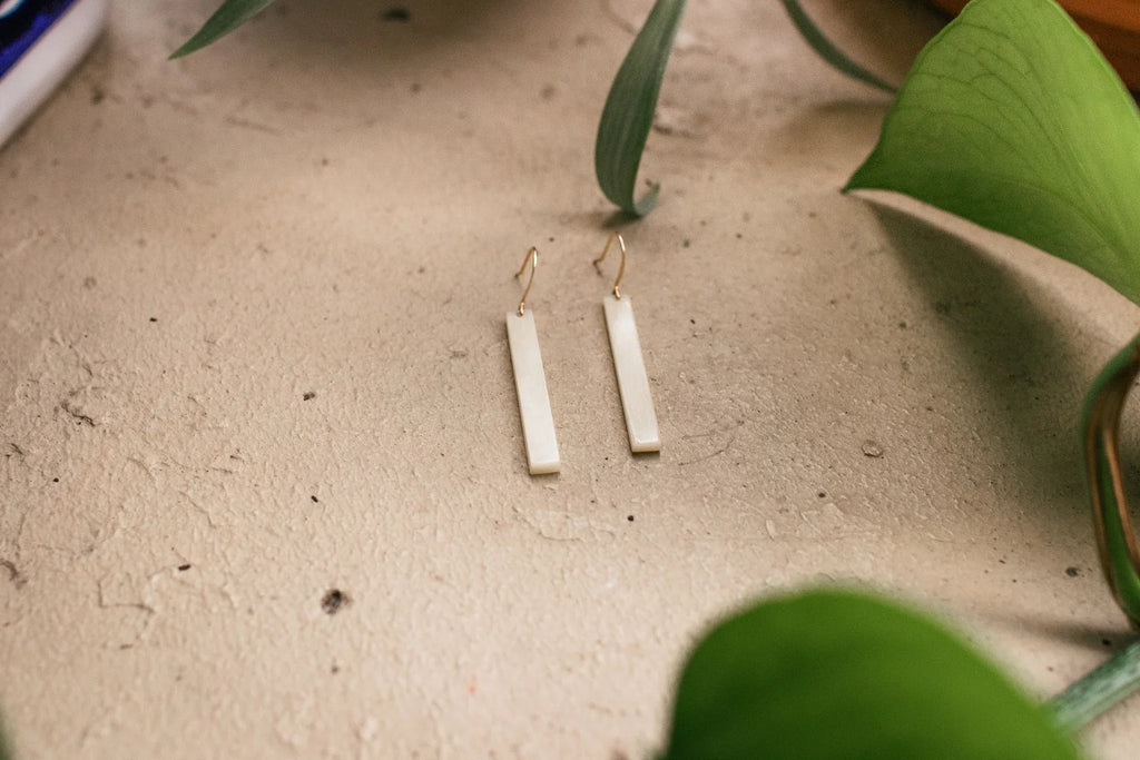 Betty Bone Earring with Gold Hooks