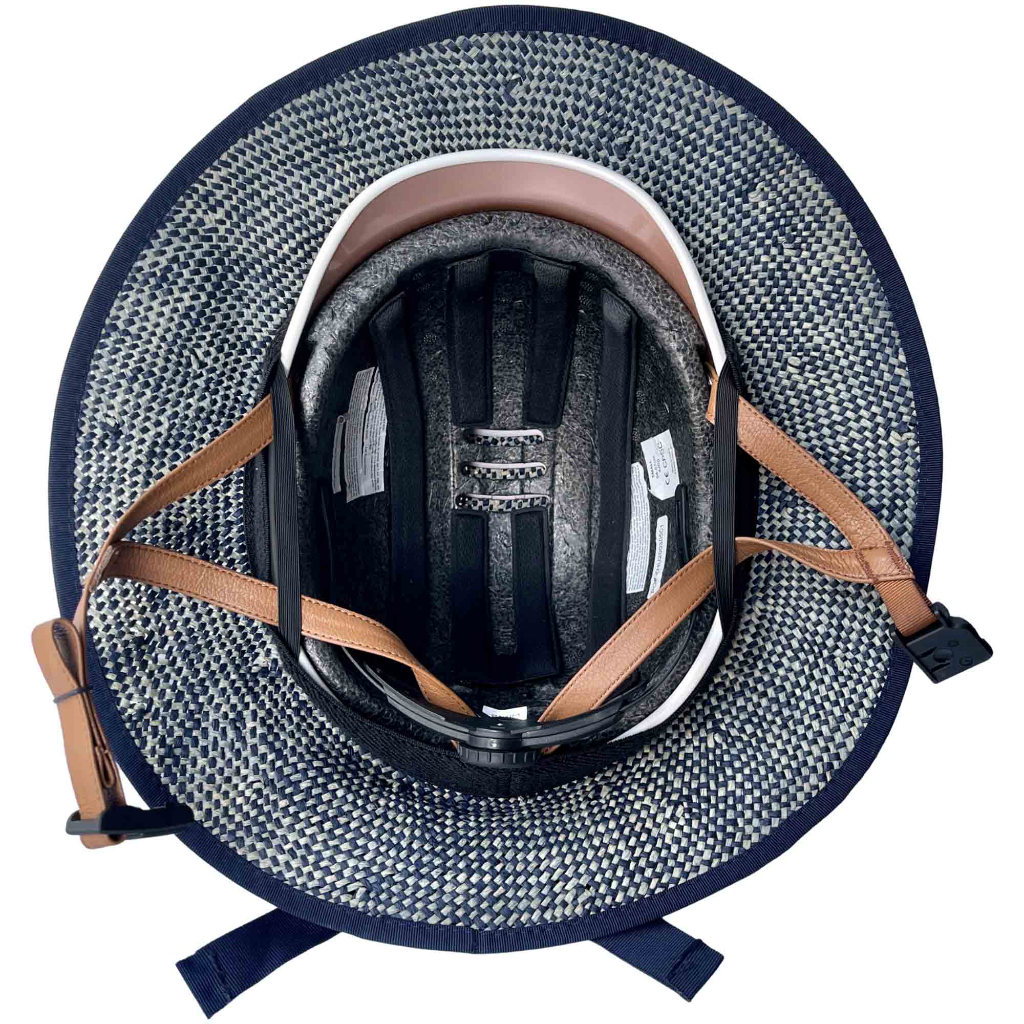 Straw Hat Helmet COVER ONLY Shibori Blue