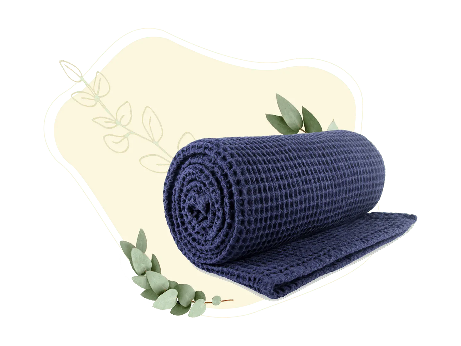 Waffle Weave Throw Blue