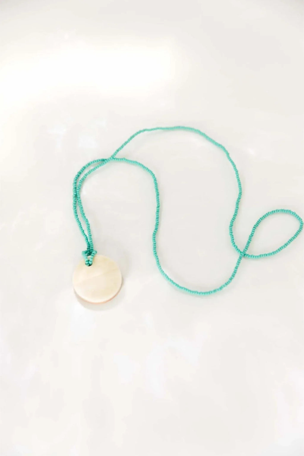 Bone Pendant Necklace Turquoise