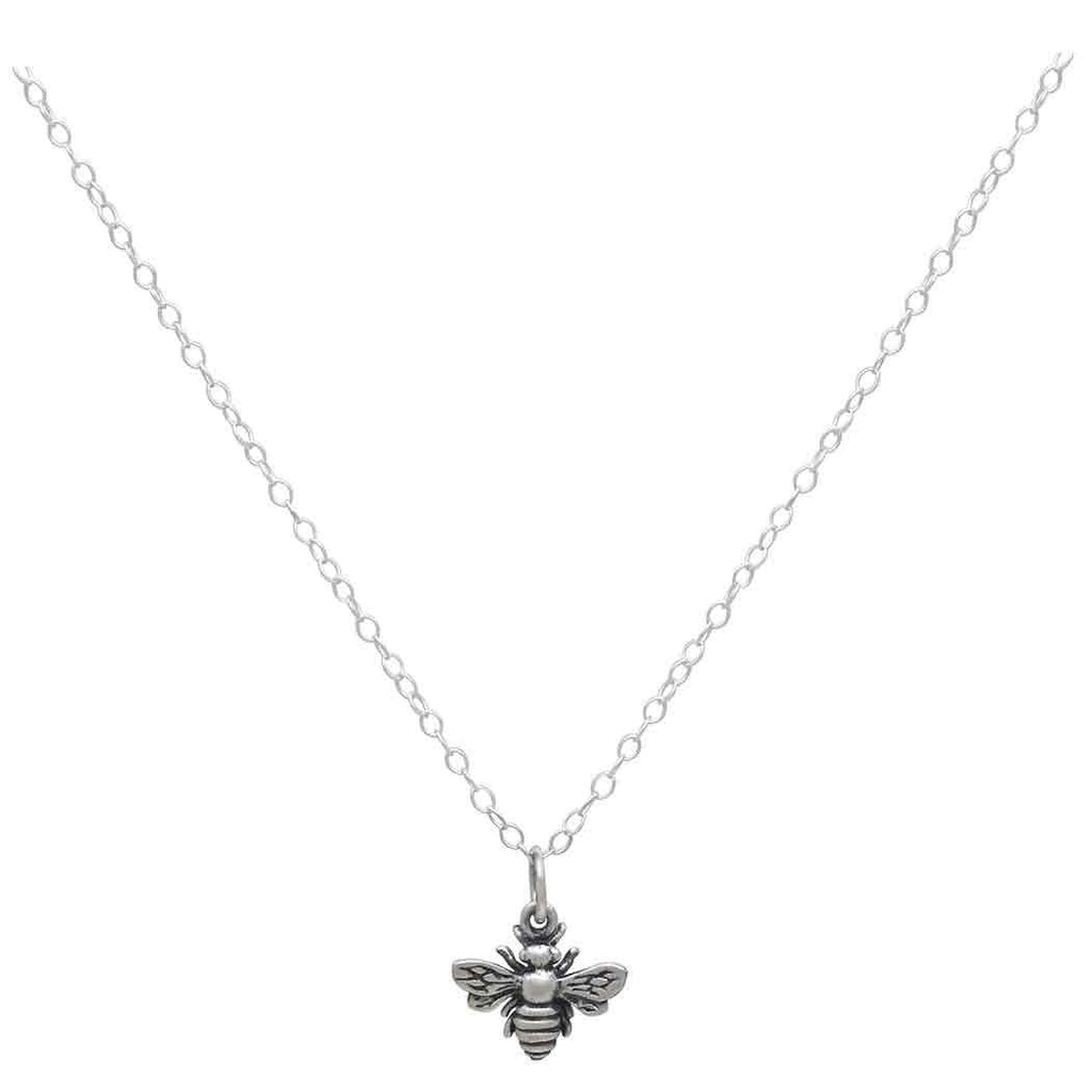 Tiny Sterling Silver Bumblebee Necklace – Simple Everyday Bee Charm Jewelry