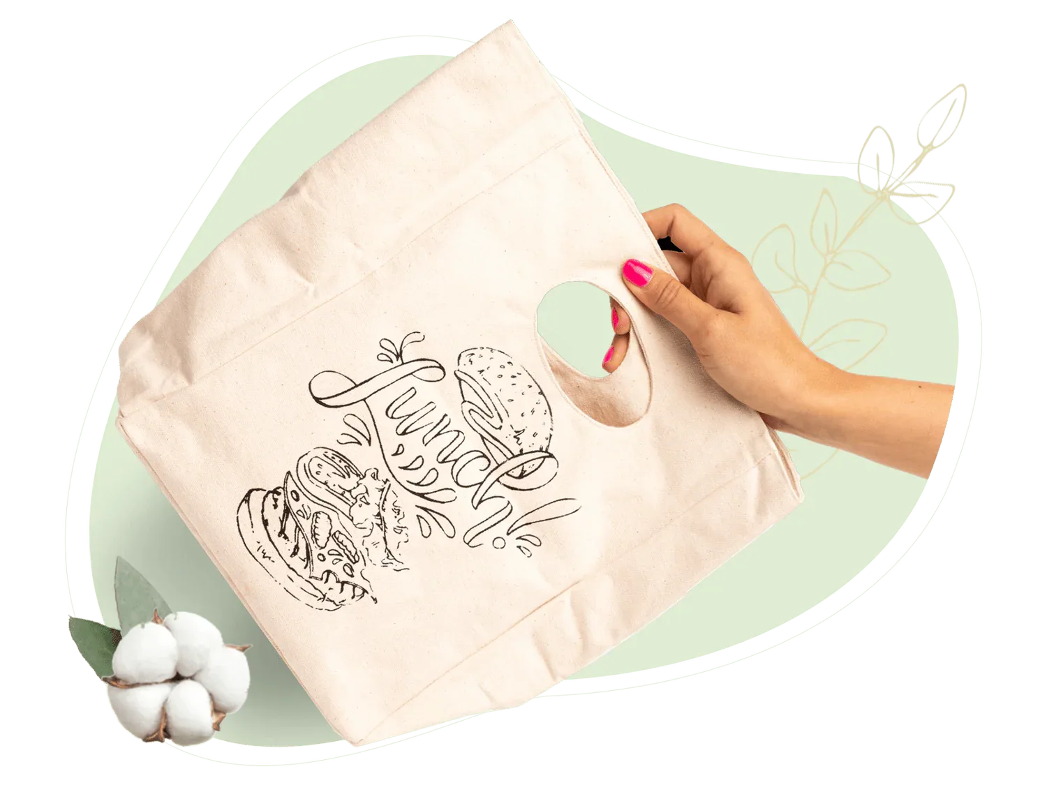Canvas Lunch Bag With Print