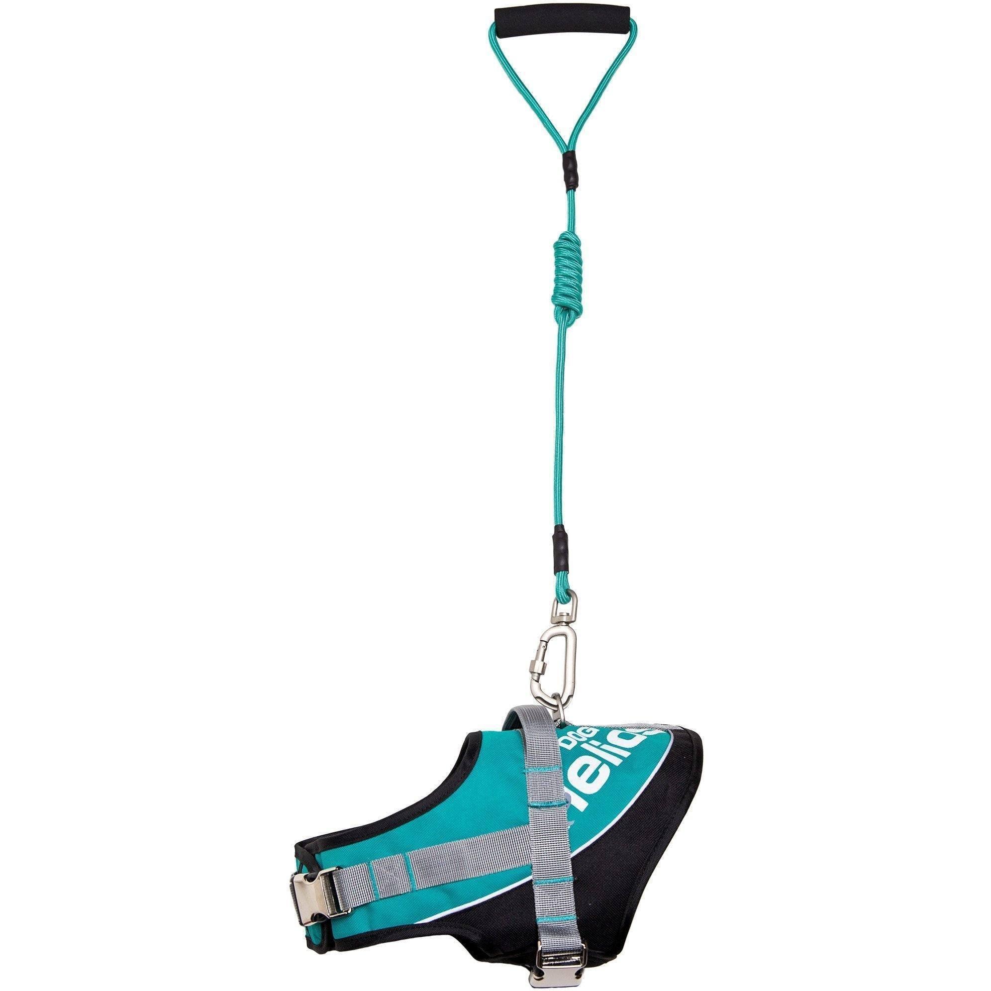 Dog Helios ® 'Bark-Mudder' 2-in-1 Reflective and Adjustable Sporty Dog Harness and Leash Teal Blue