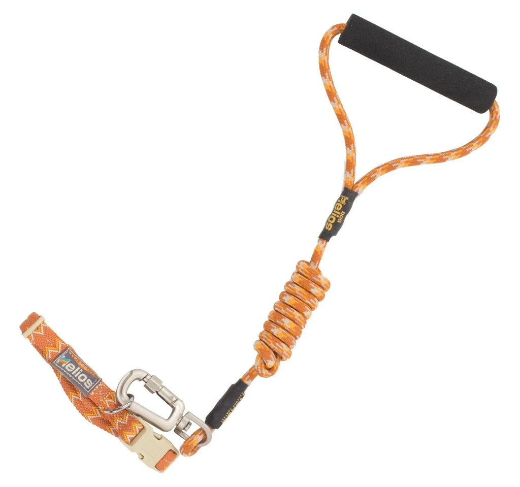 Dog Helios ® 'Dura-Tough' 2-in-1 Reflective Adjustable Fashion Dog Leash and Collar Orange