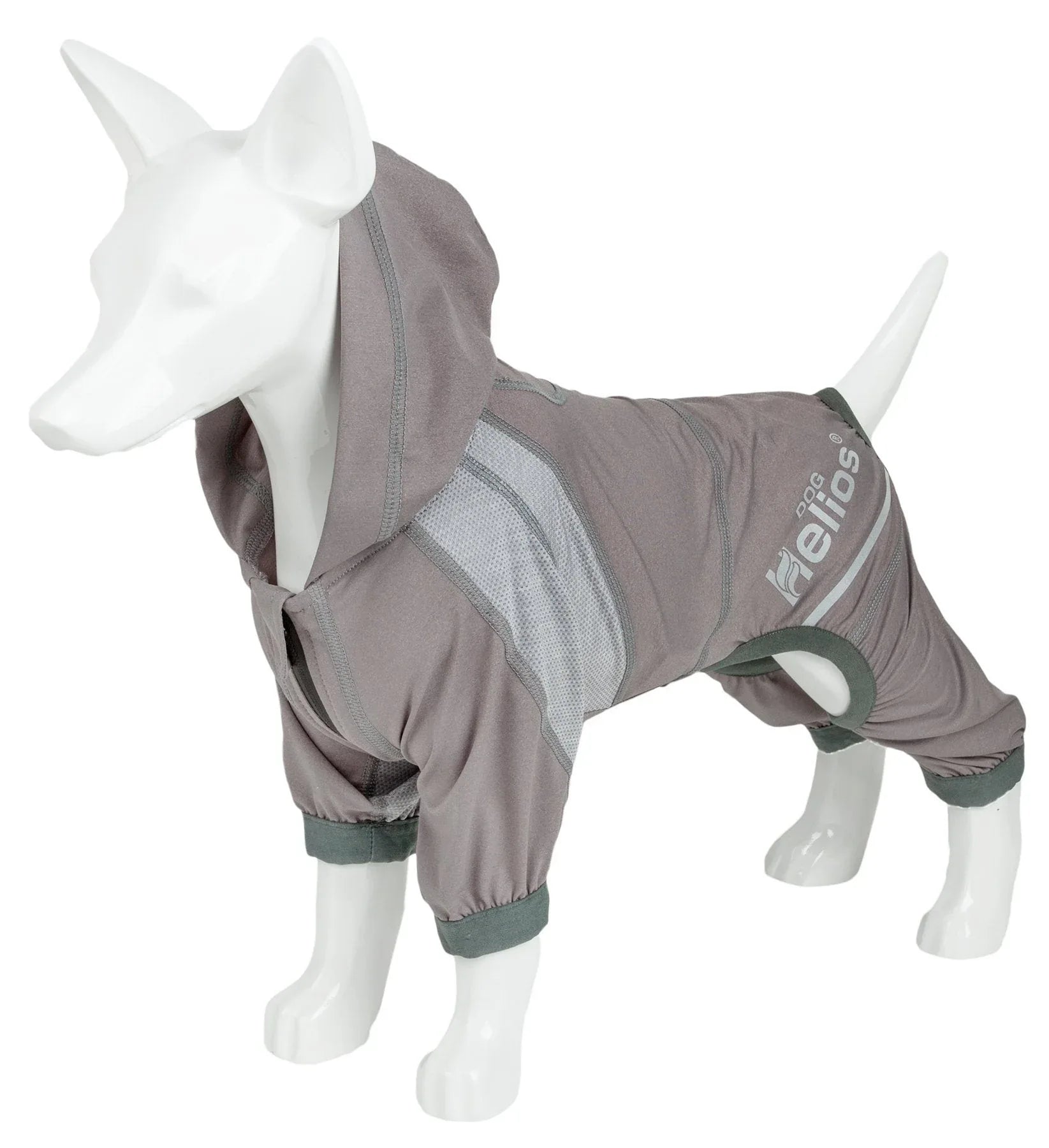 Dog Helios ® 'Namastail' Lightweight 4-Way-Stretch Yoga Performance Dog Tracksuit Hoodie Grey