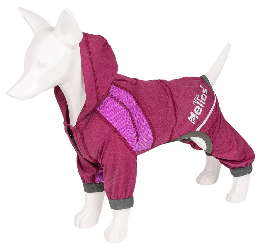 Dog Helios ® 'Namastail' Lightweight 4-Way-Stretch Yoga Performance Dog Tracksuit Hoodie Pink