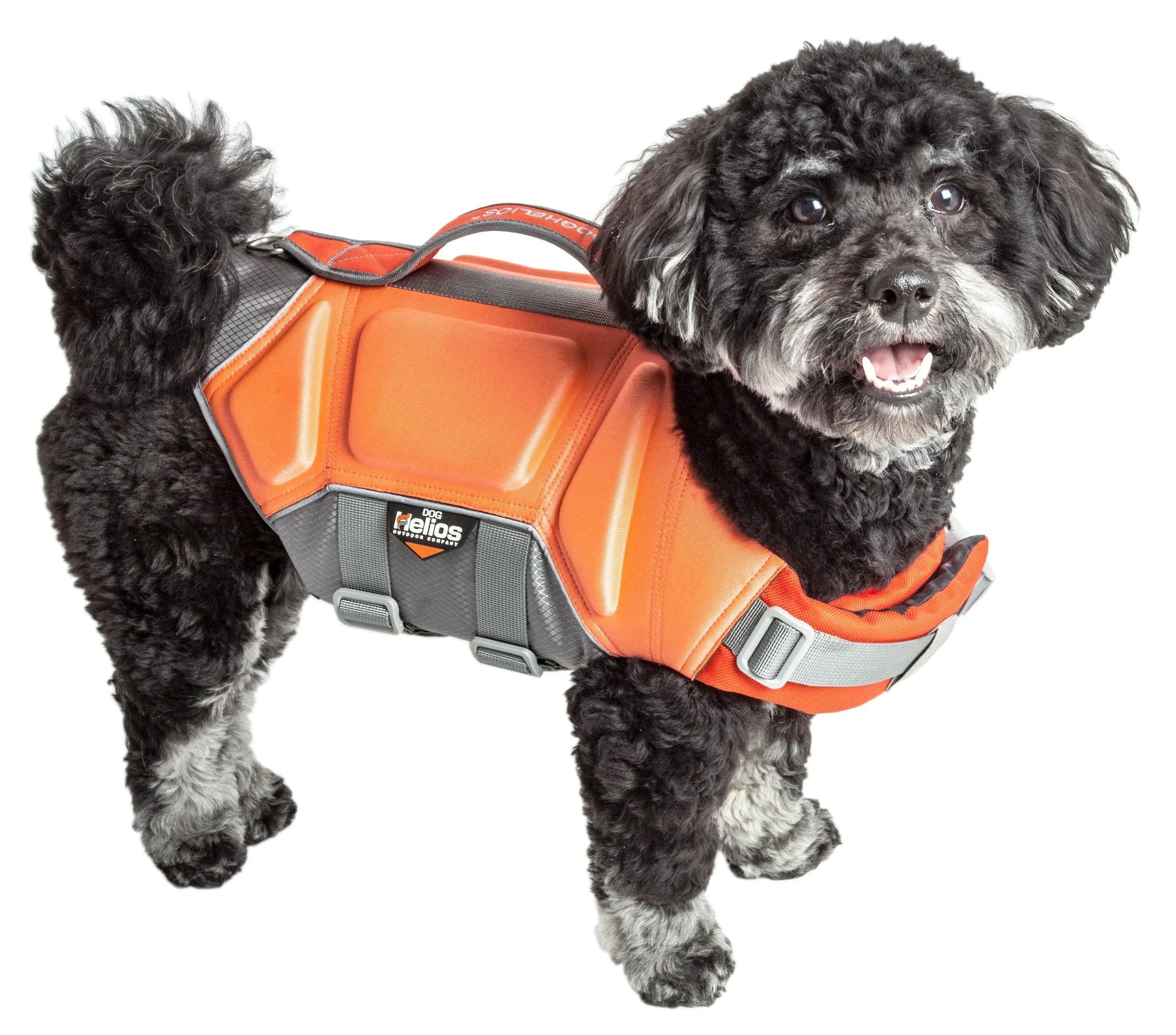 Dog Helios ® 'Tidal Guard' Multi-Point Strategically-Stitched Reflective Pet Dog Life Jacket Vest Orange