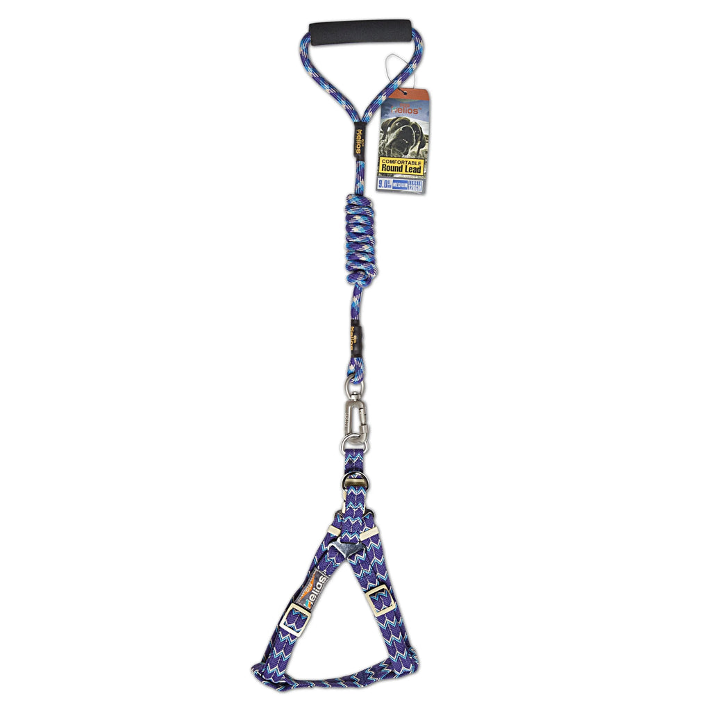 Dog Helios Surfside Designer Leash and Harness Blue