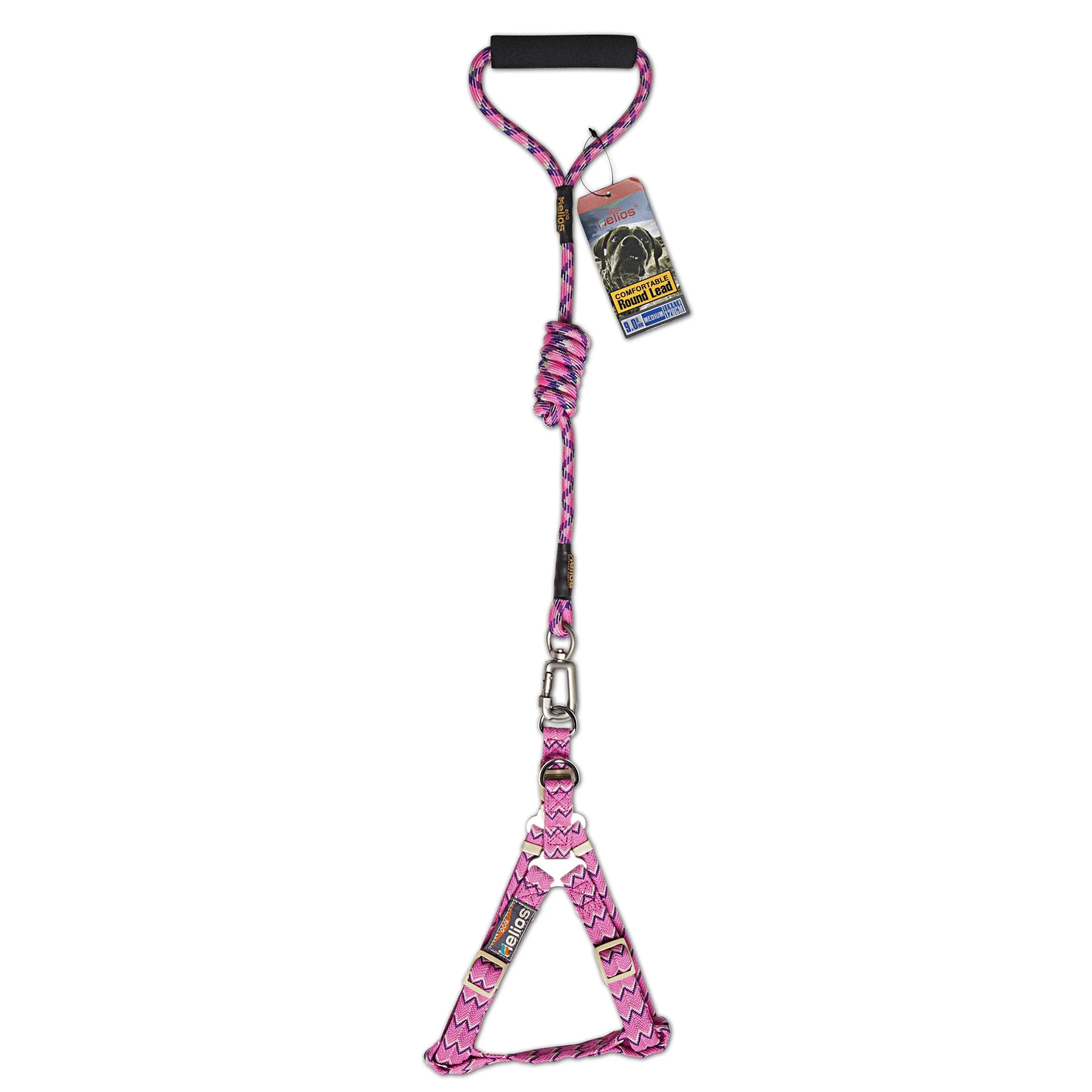 Dog Helios Surfside Designer Leash and Harness Pink