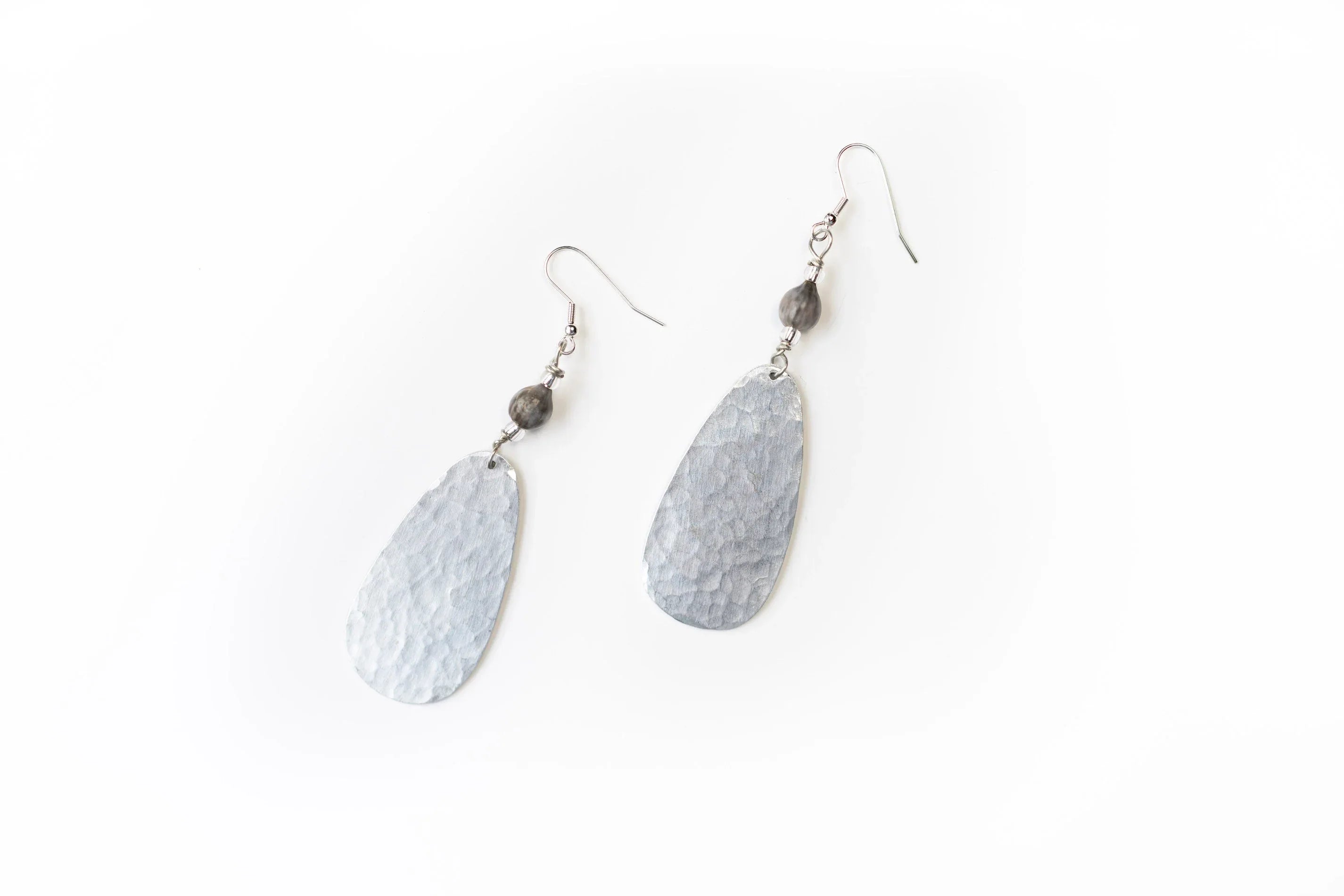 Ellipse Hammered Aluminum Earring