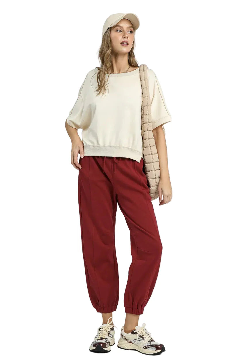 Fleece Jogger Pants with Drawstring