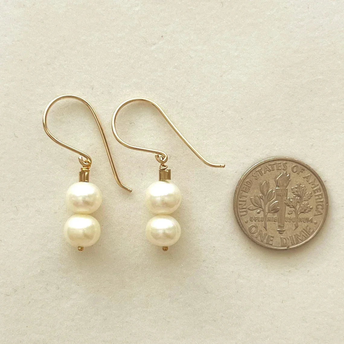 Double Pearl Drop Earrings