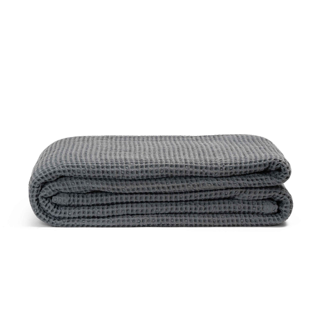 Waffle Weave Throw Gray