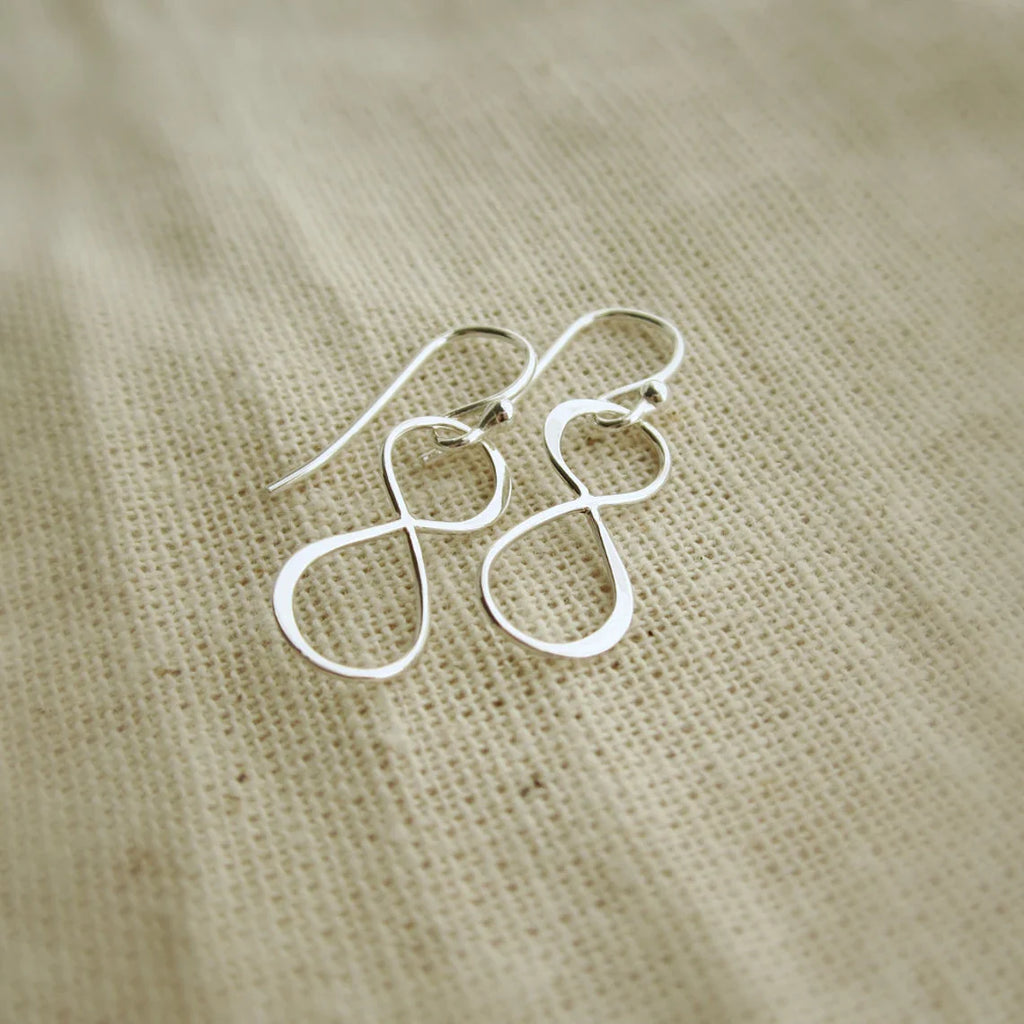 Sterling Silver Infinity Earrings – Handcrafted Lightweight Dangle Design
