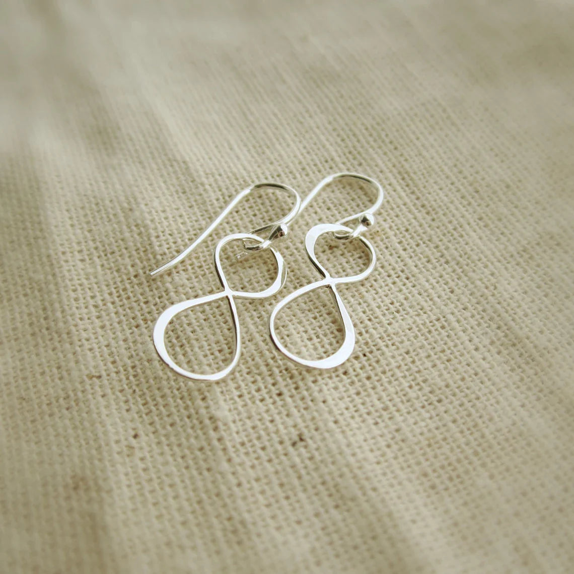 Sterling Silver Infinity Earrings – Handcrafted Lightweight Dangle Design