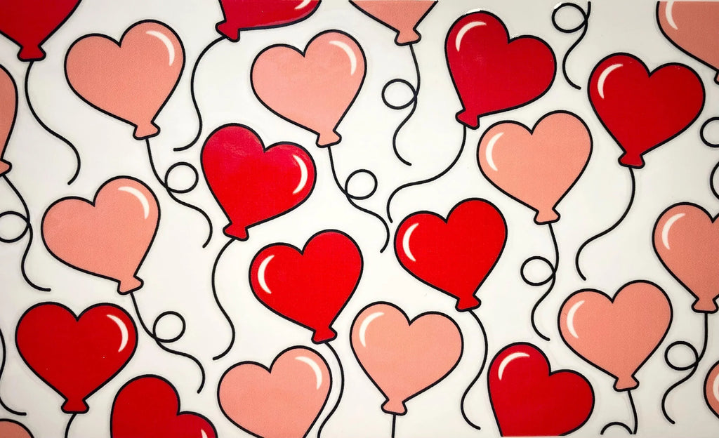 16oz Glass Cup with Lid & Straw Balloons